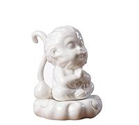 Escultura Estatua Figuras for el hogar Dormitorio Sala de estar Decorativo al aire libre Porcelana blanca Mono Rey Mono Rey Cerámica Zen Té Adornos for mascotas Pequeño mono Pecera Paisajismo Accesori