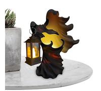 Escultura Fantasma Sin Rostro | Decoración de la Estatua del Fantasma de Miedo de Resina LED Vintage | Estatuas de Brujas LED para Fiestas de Jardín al aire libre, Decoraciones de Halloween