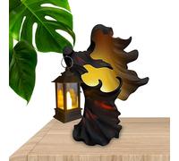 Escultura fantasma sin rostro | Decoración fantasma de resina vintage | Estatuas de bruja LED para el hogar al aire libre del patio, césped, fiesta de jardín, decoraciones de halloween