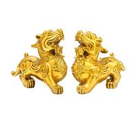 Escultura Feng Shui de latón Pixiu/Pi Yao Estatua Riqueza Prosperidad Figura Decoración Adornos de Mesa Atrae Dinero y Bien