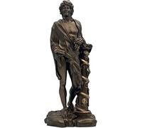 Escultura griega romana del dios del vino y el teatro Dionisio Baco en tono bronce