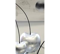 Escultura moderna cereza celebración de acero de cerámica colour plateado altura 60 cm Ancho 25 cm