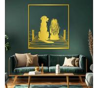 Escultura moderna de metal para pared, regalo para amantes de las mascotas y decoración del hogar para sala de estar, dormitorio, pasillo y escaleras