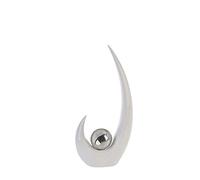 Escultura Moderna Movimiento Hecho De Cerámica en blanco/plata con plata Bola Altura 37 cm
