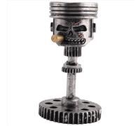 Escultura realista de calavera de pistón tallada, estatua de cabeza de hombre, para oficina, hogar, mesa, regalos de Halloween