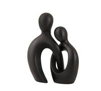 Escultura romántica de cerámica Blanca de Pareja abrazándose, Estatua Abstracta Moderna de Pareja, Adorno artístico para Sala de Estar, Oficina, estantería, Figuras Decorativas, Ideal para aniversari