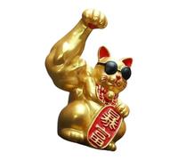 Escultura única de gatos de la suerte con diseños de brazo muscular para atraer riqueza y buenas fortunas