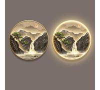 Esculturas 3D con luz LED para Colgar, decoración artística con Control Remoto, Regulables, para Entrada, 60 x 60 cm