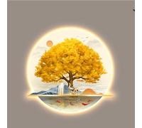 Esculturas 3D de Arte Zen para Colgar con luz LED, esculturas de Metal Modernas y Grandes para Sala de Estar, Dormitorio, Oficina, 50-60 cm
