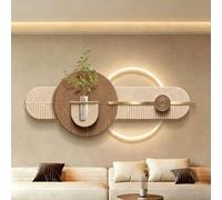 Esculturas artísticas de pared con iluminación LED 3D, decoración de piedra arenisca con maceta hidropónica, alimentación enchufable para entrada del hogar, pasillo, dormitorio (39.4 x 15.7 pulgadas)