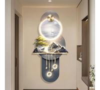 Esculturas de pared 3D con colgante de bola de metal, fuente de alimentación encrio, oficina, entrada, control remoto inalámbrico (azul, 19,68 x 39,37 pulgadas) (azul 19,68 x 39,37 pulgadas)