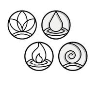 Esculturas De Pared, Arte De Pared, Decoración De Pared De Metal,Cuatro Elementos Decoración De Pared De Metal Decoración Del Hogar Decoración De Interiores Símbolo De Cuatro Elementos ( Size : Black