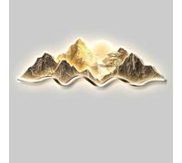 Esculturas de pared, pintura 3D, decoración de arte mural, decoraciones modernas para el hogar, sala de estar, restaurante, pinturas murales de paisajes, lámpara de pared decorativa con luz LED, para