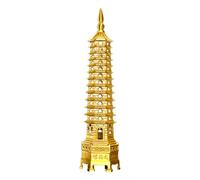 Esculturas de torres de latón, figuras de torre de escritorio adecuadas para manualidades, modelo de torre china portátil, decoración de mesa con símbolos, adornos en miniatura de pagoda para sala de