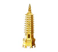 Esculturas de torres de latón, figuras de torre de escritorio adecuadas para manualidades, modelo de torre china portátil, decoración de mesa con símbolos, adornos en miniatura de pagoda para sala de
