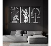 Esculturas Decorativas de Metal para Pared Balanza de La Justicia Ideal para Oficinas Estudios Facultades de Derecho O Despachos Jurídicos (Plata 47 X 27 cm 3 Unidades)