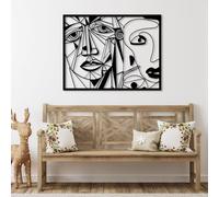 Esculturas Decorativas de Metal para Pared con Forma de Rostro de Picasso Ideales para Sala de Estar Color Negro 80 x 62 cm (31 x 24 Pulgadas)