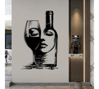 Esculturas Decorativas de Metal para Pared Ideales para Colgar en la Pared con Forma de Rostro Femenino Sala de Estar Dormitorio u Oficina Color Negro 48 x 30 Pulgadas | 121 x 77 cm