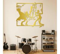 Esculturas Decorativas de Metal para Pared Ideales para Colgar en la Pared con Motivos de música Jazz Sala de Estar o Dormitorio Color Dorado Medidas: 120 x 109 cm (47" x 43")