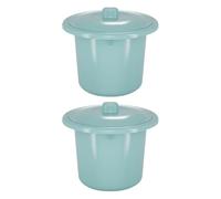 Escupidera de Plástico con Tapa, 2 Piezas, Orinal Portátil Color Aleatorio | Color Verde Claro, Base Antideslizante, Limpieza Sencilla, para Casa y Viaje, Apto para Adultos Color Aleatorio