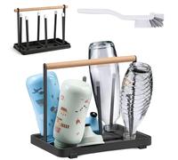 Escurre Biberones con Cepillo de Mango Largo, Secador y Escurridor de Botellas, Soporte para Botellas de Sodastream, Seca Biberones con Tapete de Drenaje Desmontable