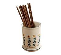 Escurre Cubiertos de Cocina Soporte for utensilios de cerámica, escurridor de cubiertos, vasija de utensilios de cocina vintage pintada a mano for mostrador, estante de secado for utensilios de cocina