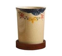 Escurre Cubiertos Soporte for utensilios de cerámica japonesa, organizador de cubiertos estable for utensilios de cocina for encimera, soporte for palillos y cucharas, estante de secado con base de ma