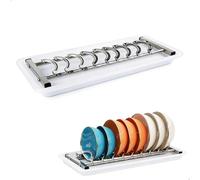 Escurreplatos Acero Inoxidable, Escurre Platos, Dish Drying Rack con Separadores Ajustables, Escurre Cubiertos para Cuencos, Tazas o Pequeños Utensilios De Cocina, Incluye Bandeja Recogegotas, Metal
