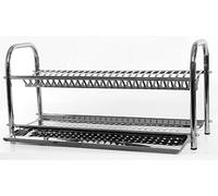 Escurreplatos CB80 de 80 cm colapatos de acero inoxidable 304 de cocina de 2 pisos, soporte de pared para platos fabricado en Italia