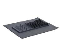 WELL HOME - Escurreplatos con alfombrilla de secado de microfibra color gris