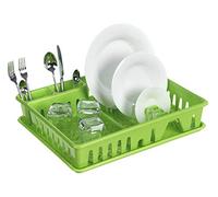 Escurreplatos con bandeja rectangular verde