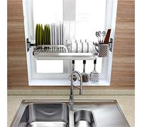 Escurreplatos de acero inoxidable 304 - Almacenamiento de cocina montado en la pared, escurridor para la ventana, estante para platos que ahorra espacio y resistente al óxido, ideal para cocinas