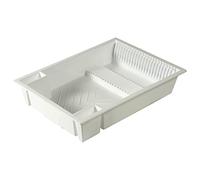Escurreplatos de Cocina con Sistema de Drenaje Lateral - Diseño Clásico, Compacto y Fácil de Limpiar - Color Blanco - Ideal para Platos, Vasos y Cubiertos - DENOX