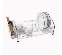 Escurreplatos de cocina Lar de acero inoxidable con bandeja de goteo, estante de secado multifuncional para platos, tazas y palillos, 48 cm x 26 cm, organizador de cocina que ahorra espacio