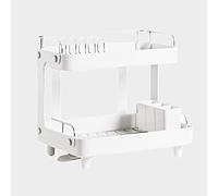 Escurreplatos de doble capa, estante de cocina multicapa, estante giratorio de plástico para cuencos, tazas y T, drenaje eficiente y nizat