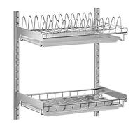 Escurreplatos de pared de acero inoxidable para colgar en la pared, estante de drenaje para cocina, organizador de almacenamiento de platos, estante organizador de utensilios (color: A, tamaño: 2