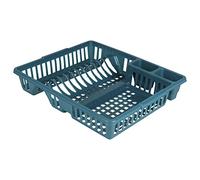 Escurreplatos de plástico Grande para Platos, escurridor de Platos, Bandeja de Almacenamiento para Fregadero de Cocina, Fregadero de Cocina, encimera (Azul)