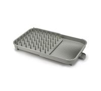 Joseph Joseph Duo Escurreplatos Extensible sobre Fregadero, Escurridor Platos de Cocina con Soporte para Utensilios y Caño De Drenaje, Plastico, Gris