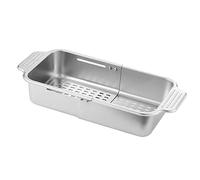 Escurreplatos multifuncional de acero inoxidable retráctil, cesta escurridora para cocina, ahorra espacio, estante ajustable para un fácil drenaje