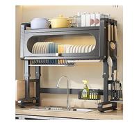 Escurreplatos sobre El Fregadero con Bandeja De Goteo, Escurridor Grande De 3 Niveles para Cocina, Estante De Altura Ajustable sobre El Fregadero, Organizador De Almacena-97x30cm