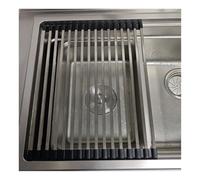 Escurridor ajustable para platos de 32 a 60 cm, con tubos cuadrados, ideal para accesorios de caravana