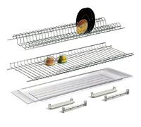 Escurridor de acero inoxidable con bandeja de goteo fabricado en Italia (76 cm para armario de 80 cm)
