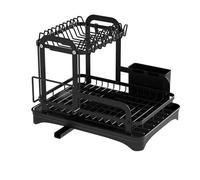 Escurridor de cocina de doble capa para almacenamiento de platos, 1 paquete doble de cocina, adecuado para el hogar, lo que te permite almacenar perfectamente los platos, buena construcción, hecho de