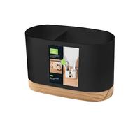 Escurridor De Cubiertos - Drenaje Eficaz Y Almacenaje Compacto | Рortal Para Palillos Cuchara Tenedor Que Incluye 2 Ranuras | Organizador Fregadero Madera Y Polipropileno Orientado A Cocina Hogar