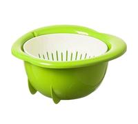 Escurridor de doble capa, cuenco para lavar frutas, verduras, cesta de almacenamiento, colador de cocina, para cocina, hogar, apartamento, restaurante, 24,5 x 24 x 11,2 cm