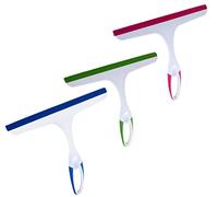 Escurridor de Ducha,3 PCS Limpiacristales Ducha Escurridor de Goma Limpiaparabrisas Borrador Acero Inoxidable Limpiacristales con Colgador de Pared para Espejo Baño Ventana Piso Vidrio