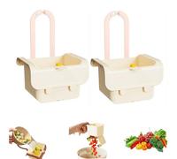Escurridor de Fregadero Colgante, recogedor de Alimentos, colador para Cocina, escurridor de Frutas y Verduras, Filtro antiobstrucción Desmontable Multiusos para caravanas (Cream,2PC)