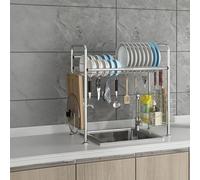 Escurridor de fregadero de cocina de alto rendimiento de 71 cm. Escurridor de platos resistente de un solo nivel que ahorra espacio para un secado eficiente, solución organizadora de cocina duradera.