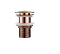 Escurridor de Fregadero for Lavabo de Oro Pulido, Resistente a la corrosión, fácil de Limpiar, botón emergente, Agujero Redondo, escurridor de Hotel for baño para Cocina, Baño(Brushed Rose Gold-2)