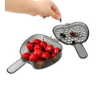 Escurridor de frutas, cuenco de drenaje multifuncional con asa y tapa, colador de cocina pequeño, recipiente de almacenamiento de alimentos, cuchara de agua